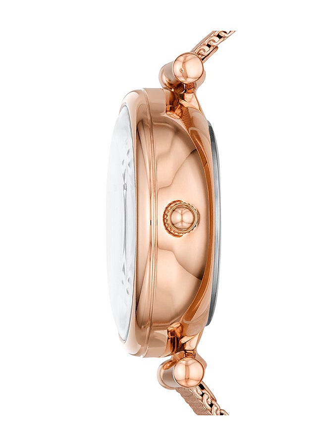 FOSSIL Women's Carlie Mini Round Shape Stainless Steel Automatic Wrist Watch ME3188 - 28 mm - Rose Gold  - Image 3