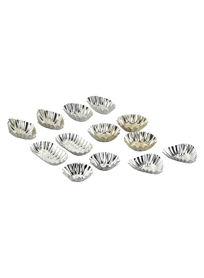 Prestige Pack Of 12 Tart Moulds Set Silver 4.5x1.4x8.5cm  - Image 3