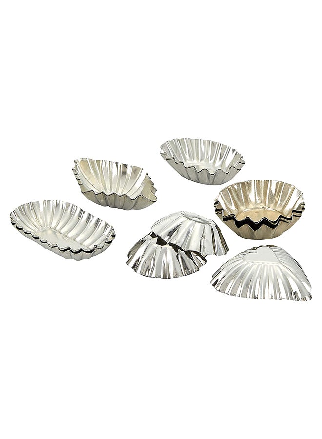 Prestige Pack Of 12 Tart Moulds Set Silver 4.5x1.4x8.5cm  - Image 4