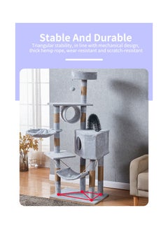Sharpdo Multifunctional Cat Climbing Frame Grey 125x40x50cm  - Image 3