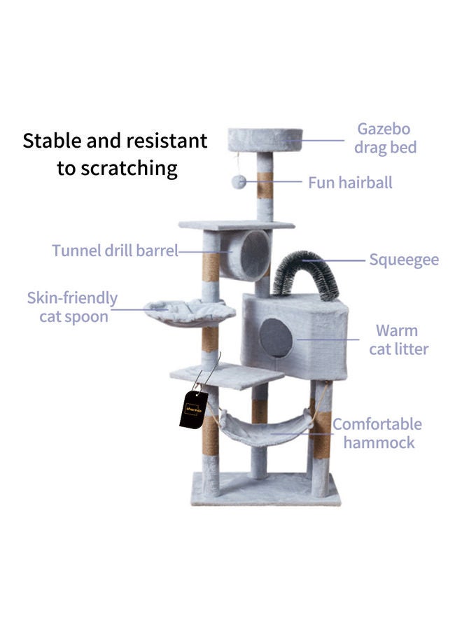Multifunctional Cat Climbing Frame Grey 125x40x50cm