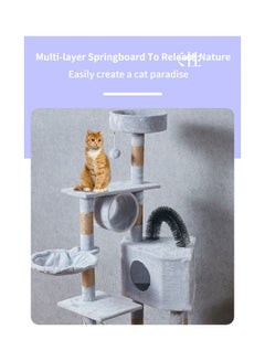 Sharpdo Multifunctional Cat Climbing Frame Grey 125x40x50cm  - Image 5
