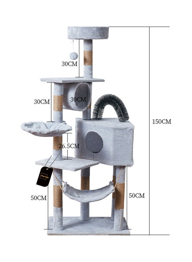 Multifunctional Cat Climbing Frame Grey 125x40x50cm