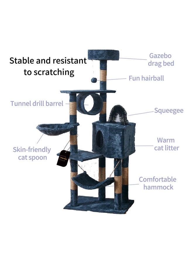 Sharpdo Multifunctional Cat Climbing Frame Blue 125x40x50cm  - Image 4