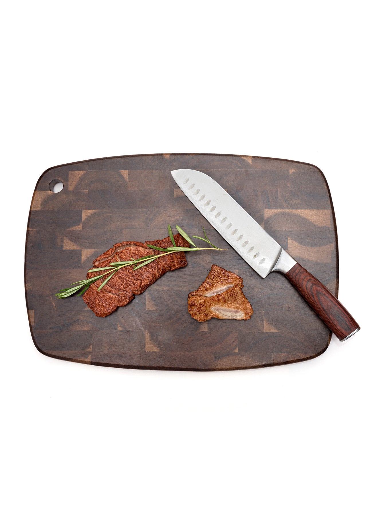 2 Piece Serving Board - Made Of Acacia Wood - Premium Quality - Serving Plate - Serving Dishes - Tray - Wood Platter - By Noon East - Dark Brown M:32x22x1.5 cm L:40x28x2 cm 