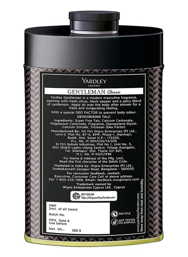 Yardley - London Classic Deodorising Talc For Men 250grams - Image 1