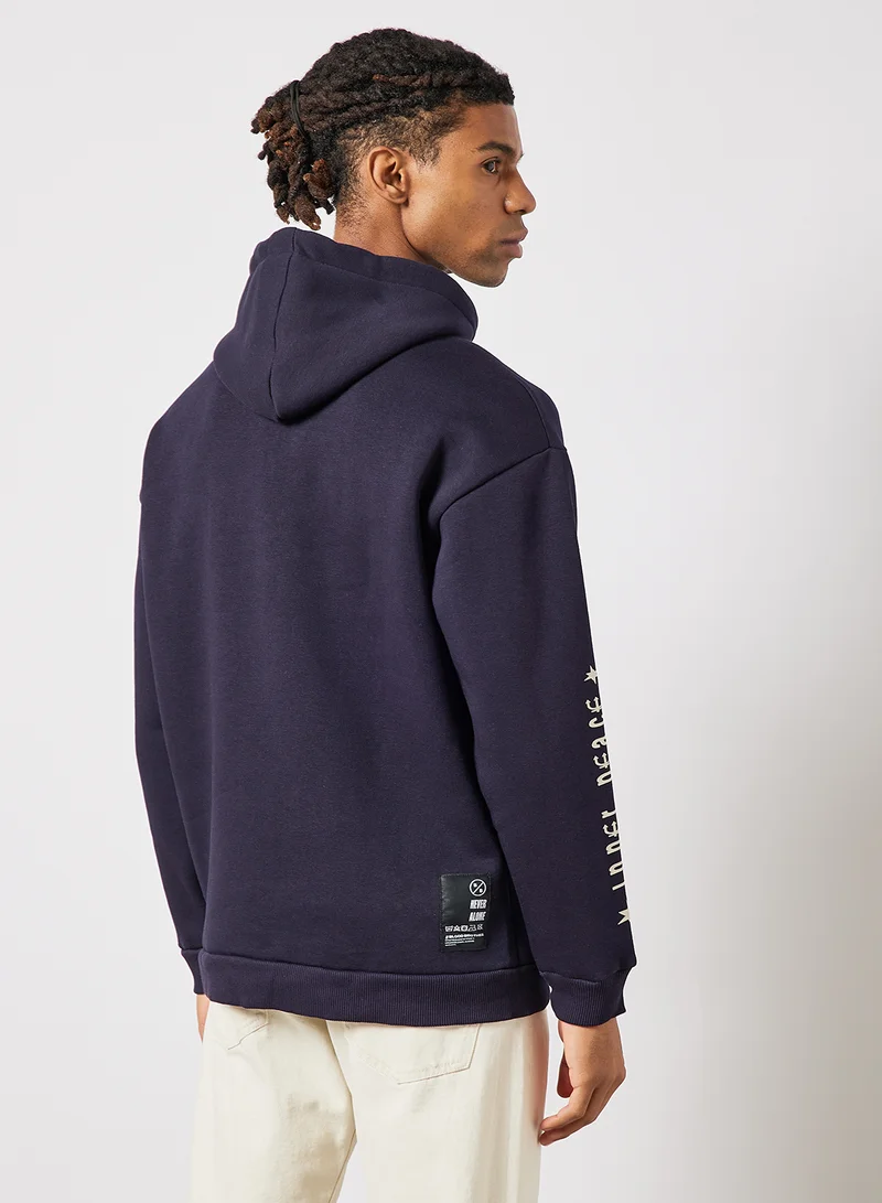 Blood Brother Cuba Graphic Hoodie Navy