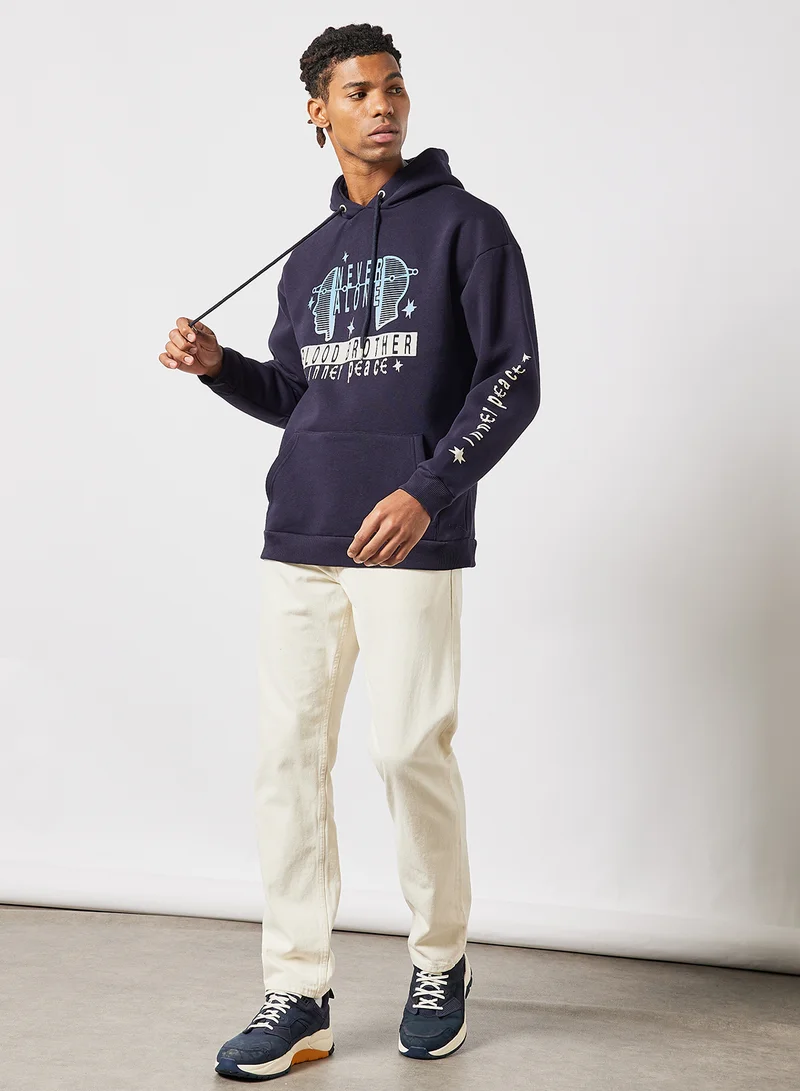 Blood Brother Cuba Graphic Hoodie Navy