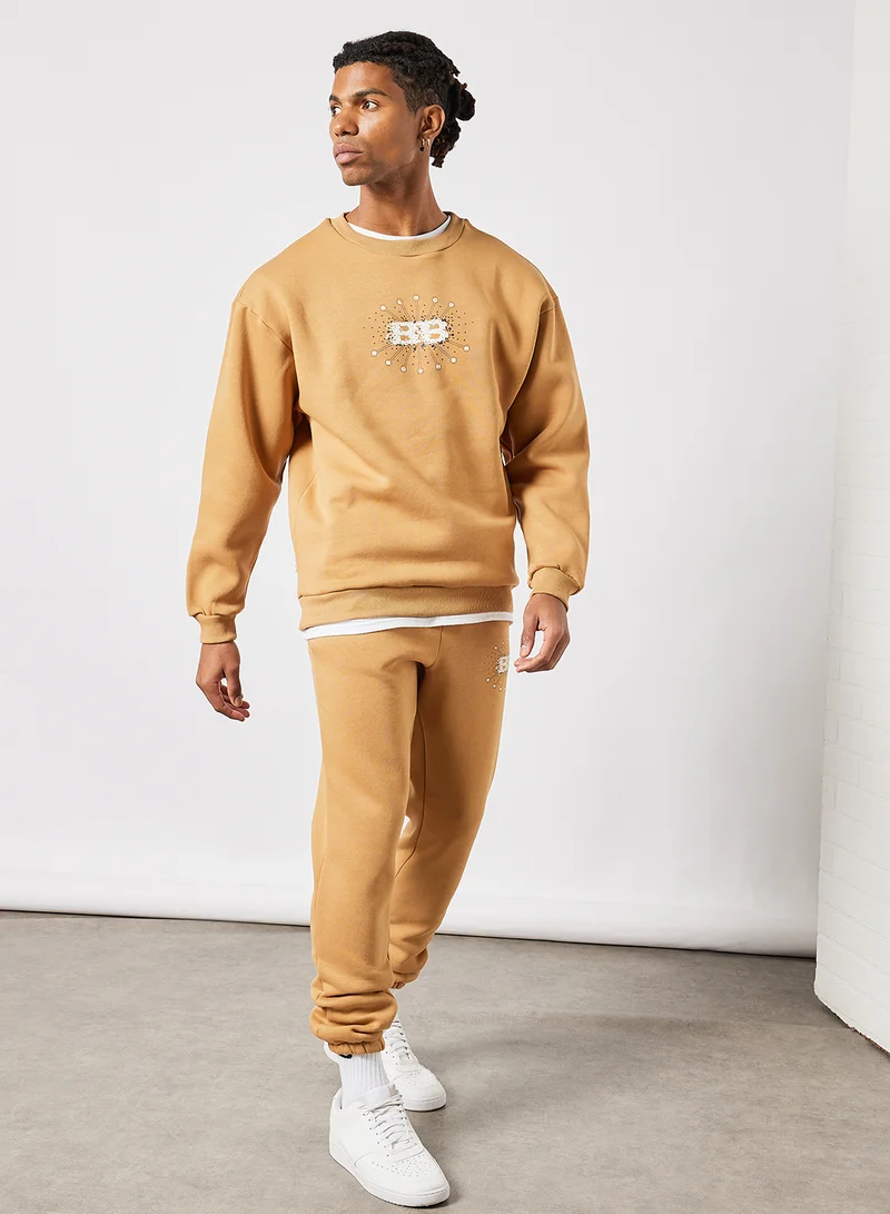 Blood Brother Deligatie Logo Sweatshirt Beige