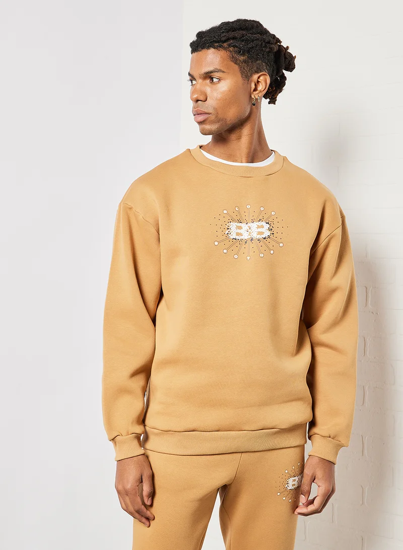 Blood Brother Deligatie Logo Sweatshirt Beige
