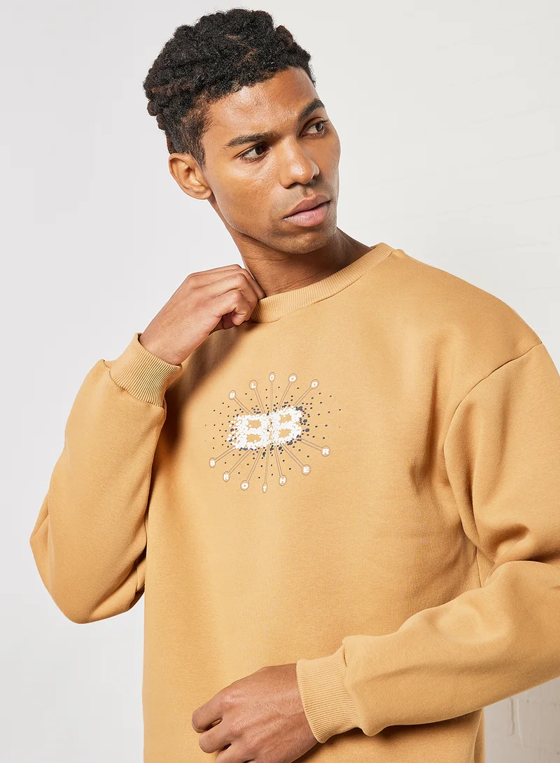 Blood Brother Deligatie Logo Sweatshirt Beige