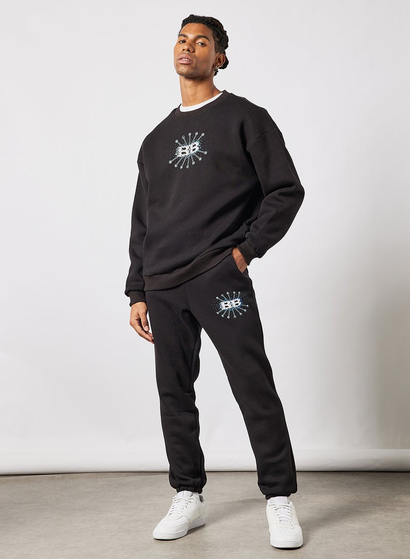 Blood Brother - Dover Logo Joggers Black - Image 1