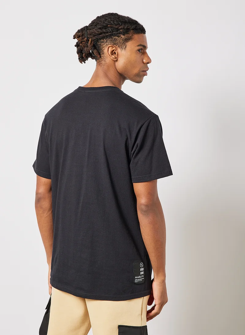 Blood Brother Skyline Slogan T-Shirt Black