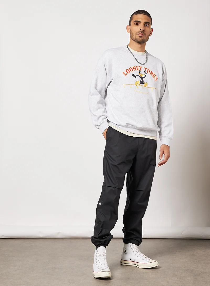 Vintage Supply Looney Tunes Graphic Sweatshirt Light Grey