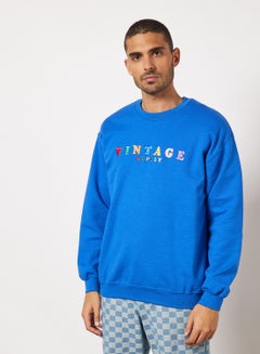 Logo Print Sweatshirt Blue