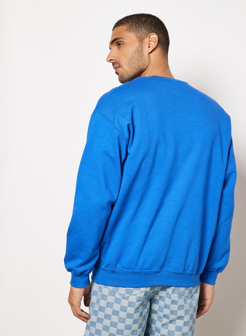 Vintage Supply - Logo Print Sweatshirt Blue - Image 1