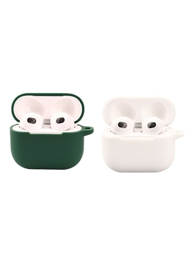 FITME 2 Silicone Case For Apple AirPods 3 White/Dark green - Image 1