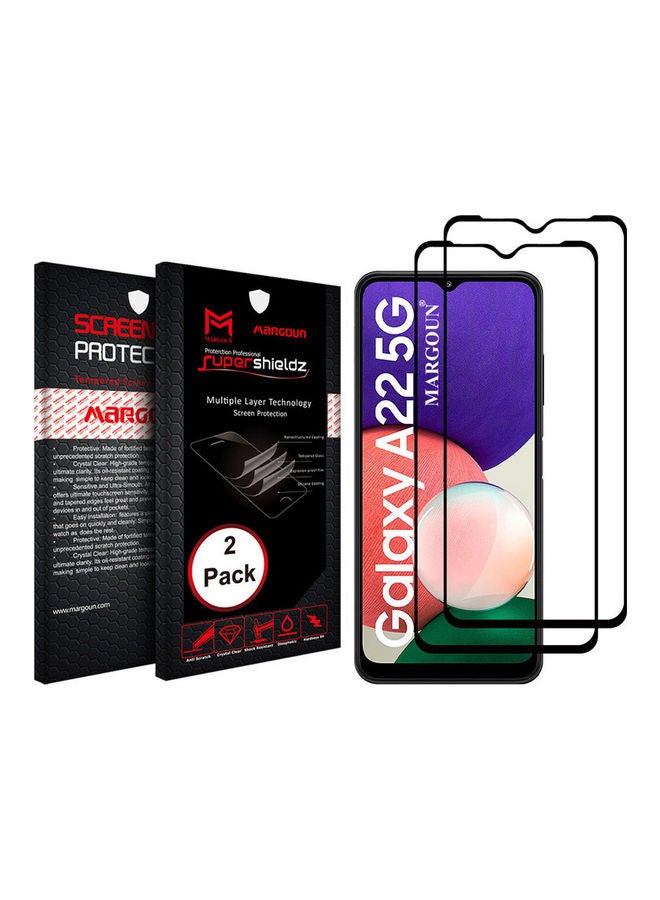 MARGOUN 2-piece Screen Protector HD Tempered Glass for Samsung Galaxy A22 5G  (6.6inch) Clear - Image 1