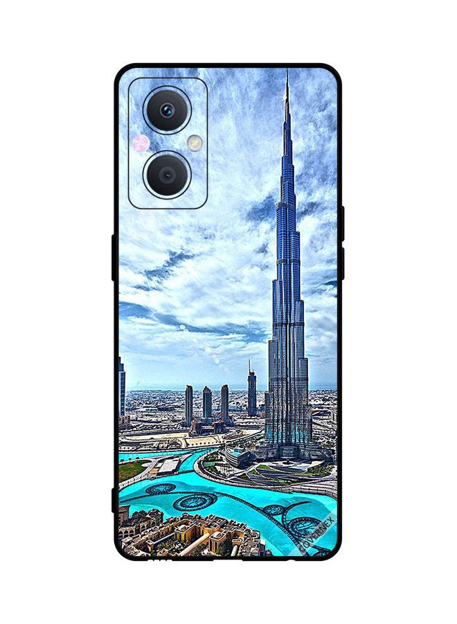 كوفرنيكس Oppo A96 Protective Case Cover Printed Featuring Burj Khalif Touching Clouds DESIGN_0053 - Image 1