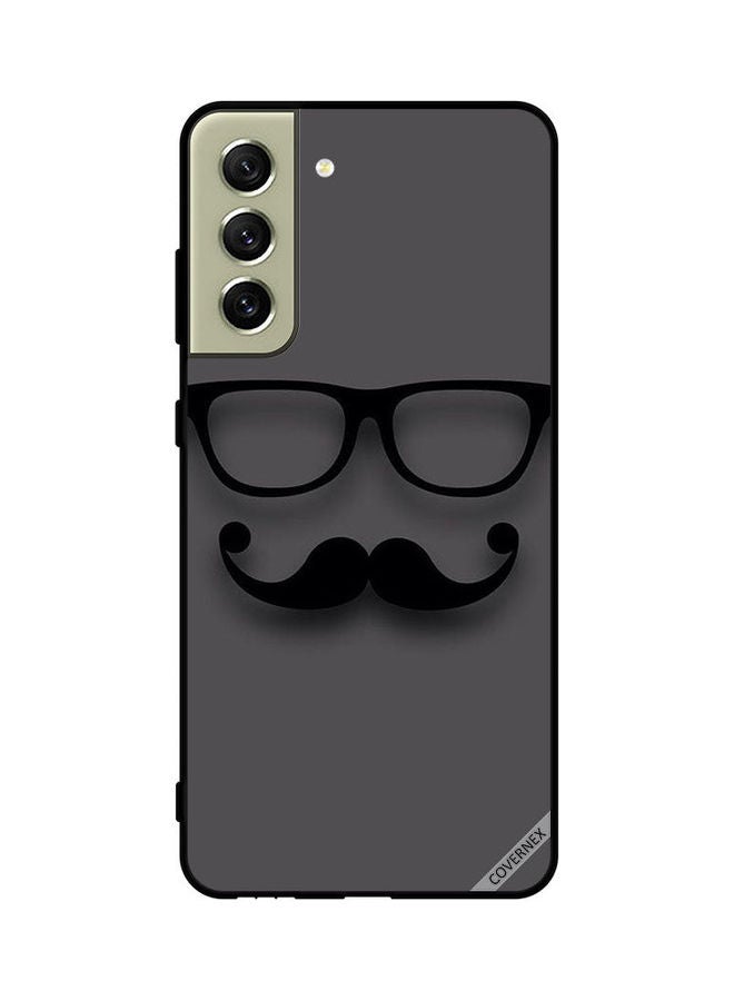 كوفرنيكس Samsung Galaxy S21 Protective Case Cover Printed Featuring FE Protective Case Cover Printed Featuring Black Glass & Mustache DESIGN_0032 - Image 1