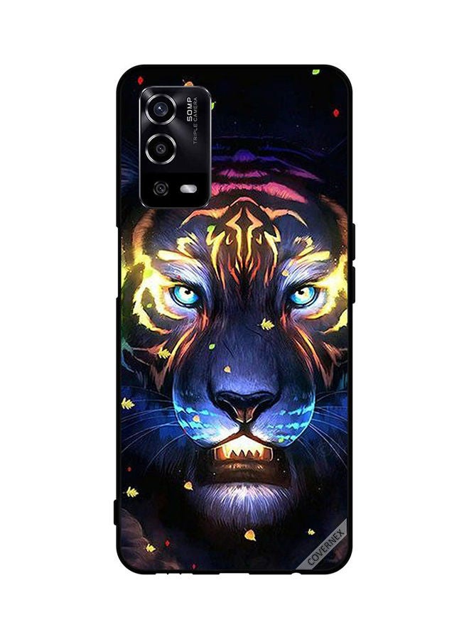 Covernex Oppo A55 Protective Case Cover Printed Featuring Lighting Lion DESIGN_0169 - Image 1