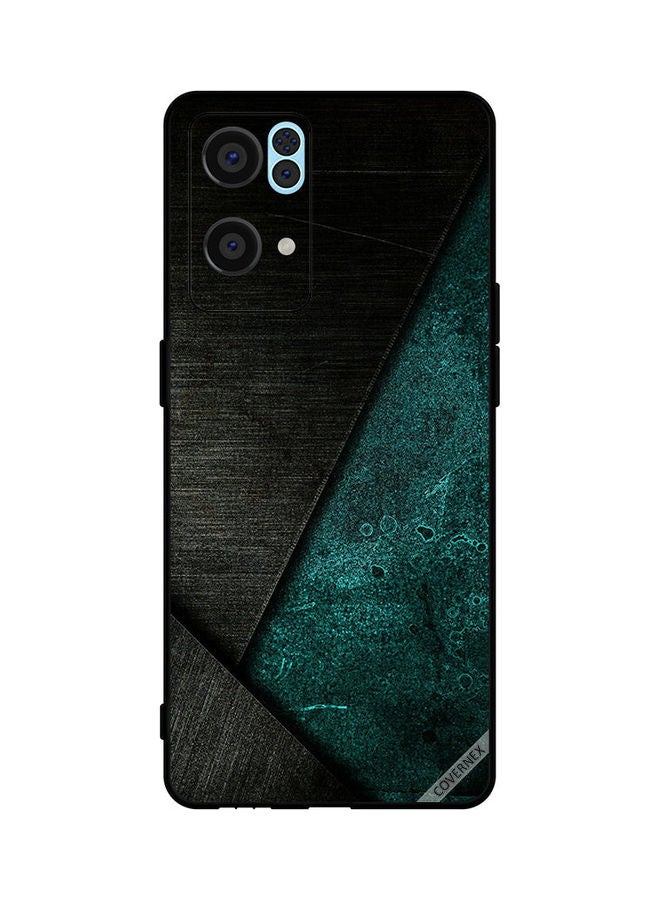 كوفرنيكس غطاء حماية،  واقي ، لهاتف أوبو رينو 7 برو 5G . نمط باللونين الأسود والأخضر الداكن - Image 1