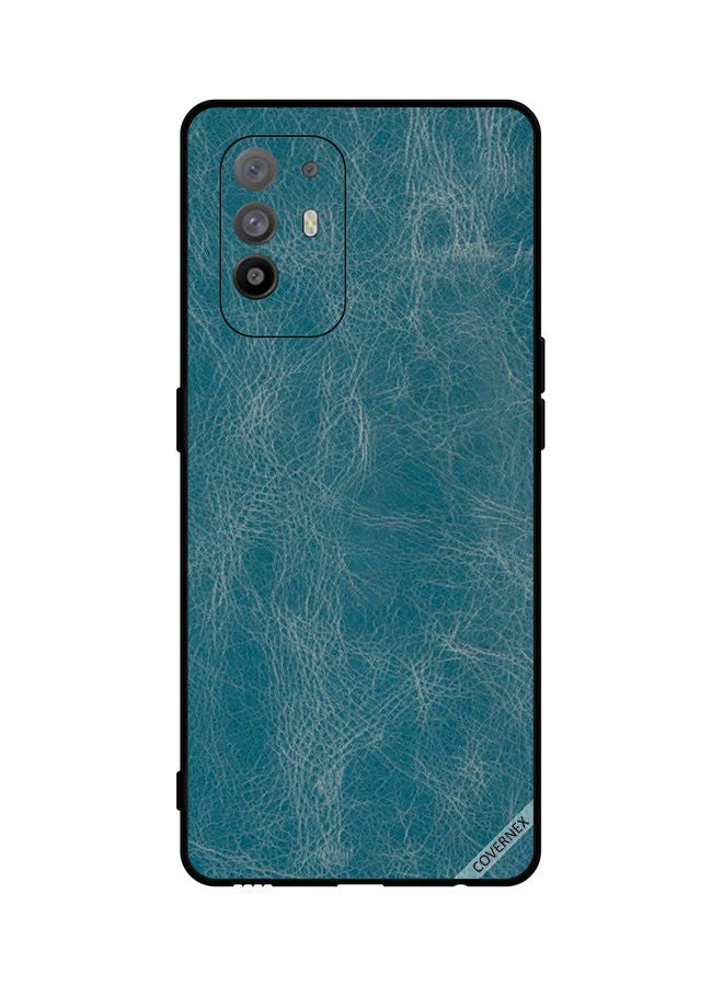 كوفرنيكس Protective Case Cover For Oppo A95 Bluish Leather Pattern - Image 1