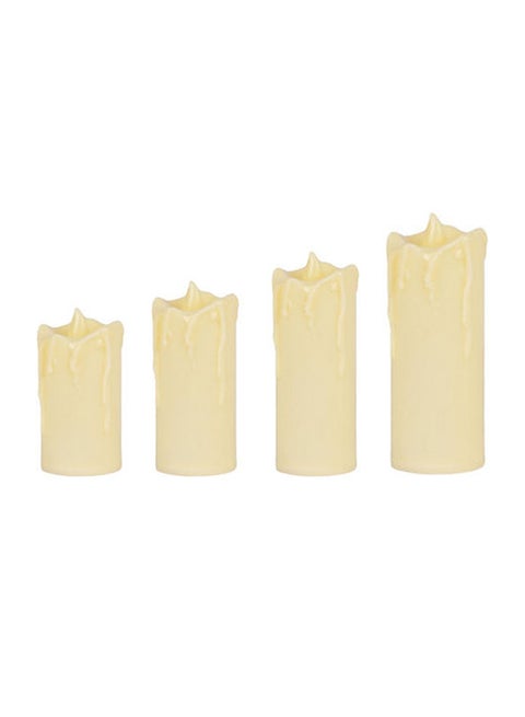 4-Piece LED Candle Set White 3.5x8cm