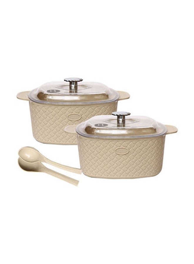 JAYPEE 4-Piece Festiva Casserole Set With Serving Spoon Beige 36.5x23x11.7cm  - Image 1