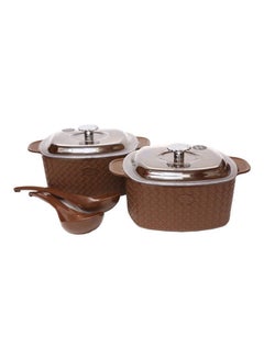 JAYPEE 4-Piece Festiva Casserole Set With Serving Spoon Brown 36.5x23x11.7cm  - Image 2