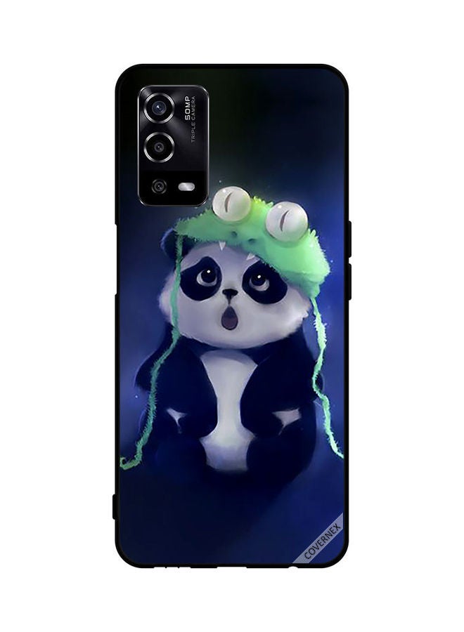 كوفرنيكس Oppo A55 Protective Case Cover Printed Featuring Panda In Cap DESIGN_0212 - Image 1