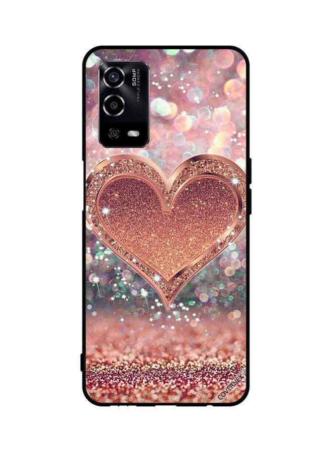 Covernex Protective Case Cover For Oppo A55/56 Golden Glitter Heart - Image 1