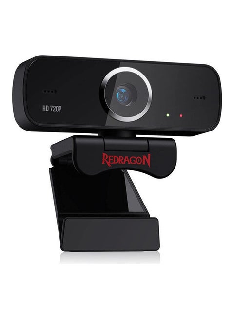 GW600 720P Webcam with Built-in Dual Microphone, 360-Degree Rotation - 2.0 USB Skype Computer Web Camera - 30 FPS for Online Courses, Video Conferencing and Streaming - Black