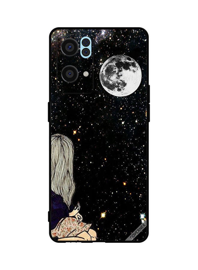 Covernex Oppo Reno 7 Pro 5G Protective Case Cover Printed Featuring Looking At Moon DESIGN_0173 - Image 1