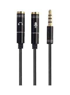 Plated Aux Audio Splitter Y Cable 2 X 3.5Mm Female To 1 Male 3.5Mm 4 Poles To Connect Pc Headset To Mobile Phone And Laptop Black
