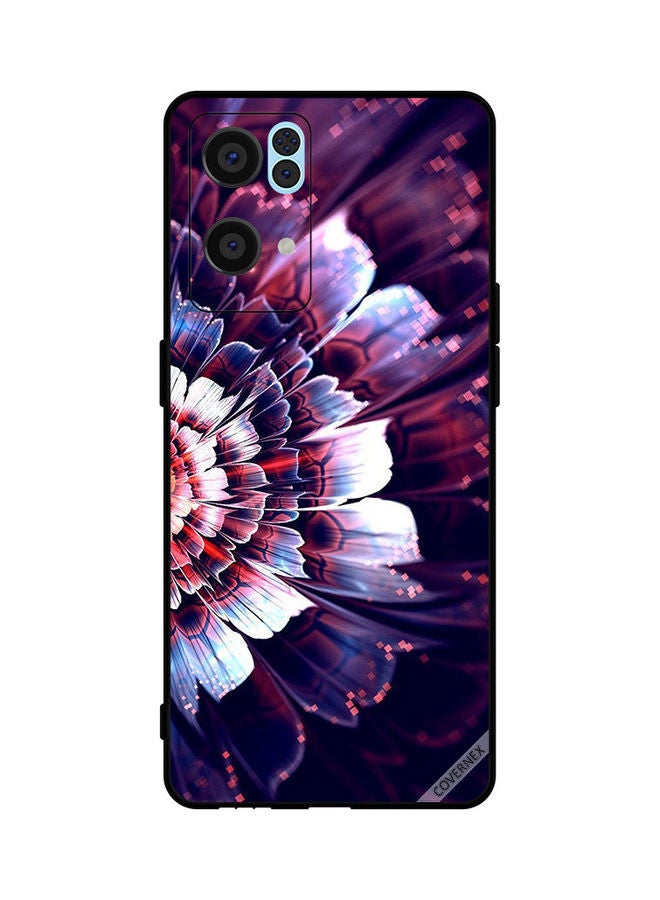 Covernex Protective Case Cover For Oppo Reno7 Pro 5G Reflected Big Flower On Left Side  - Image 1
