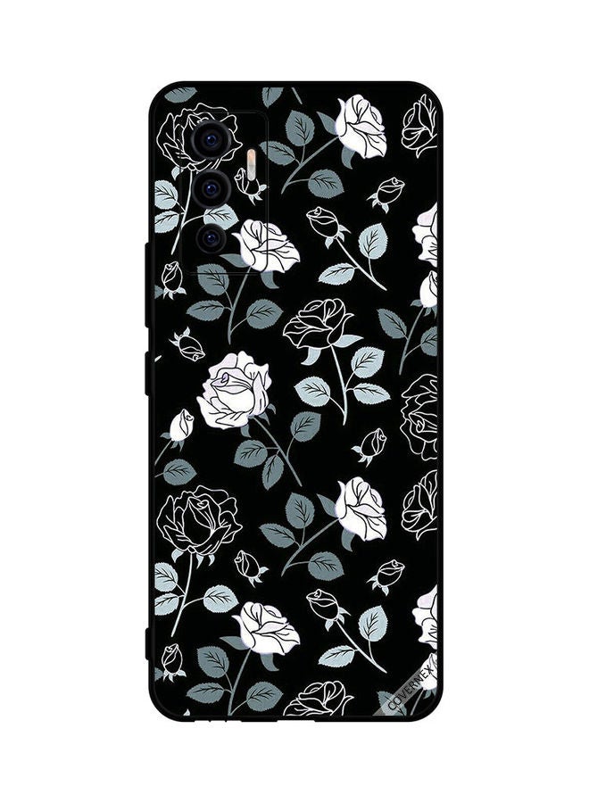Covernex Protective Case Cover For Vivo V23e 5G Floral Pattern Black/Grey/White - Image 1