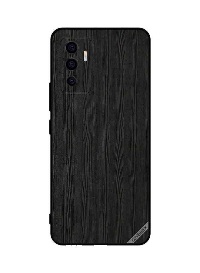 Covernex Protective Case Cover For Vivo V23e 5G Black Wooden Pattern - Image 1