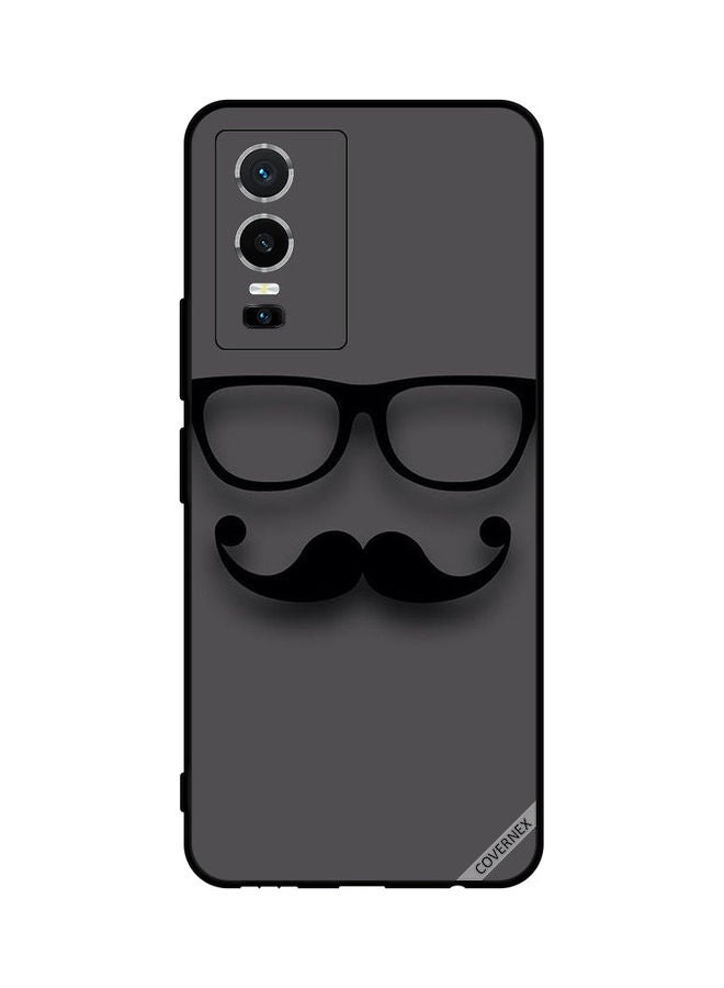 Covernex Protective Case Cover For Vivo Y76 5G Black Glass and Mustache - Image 1
