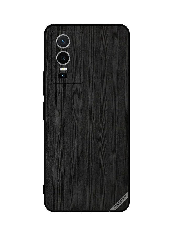 Covernex Protective Case Cover For Vivo Y76 5G Black Wooden Pattern - Image 1