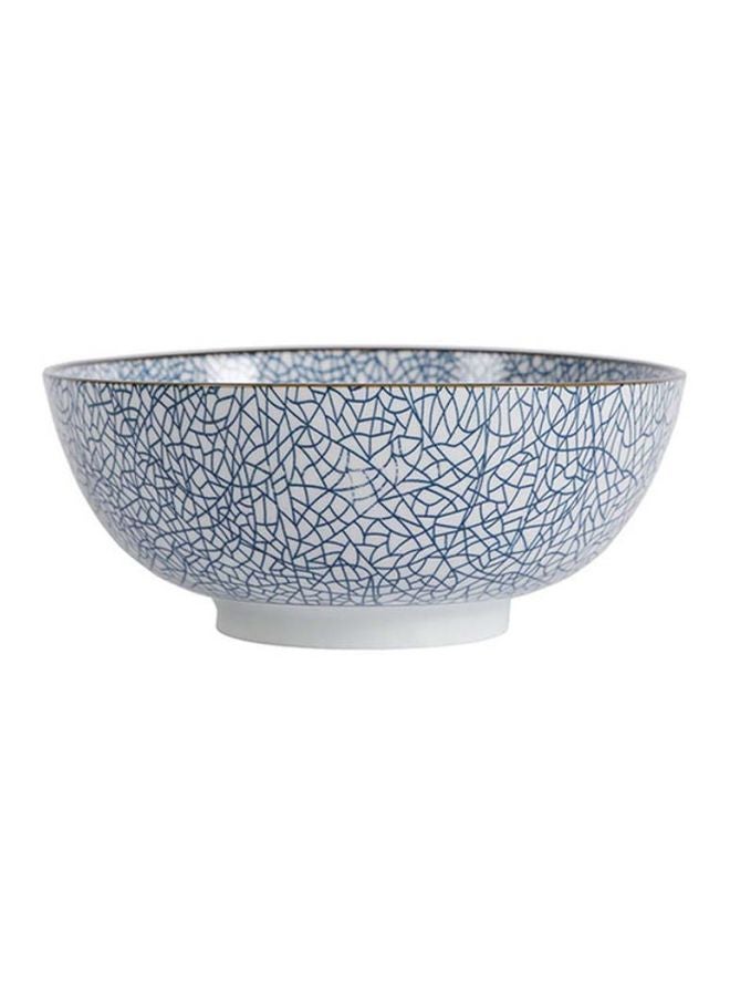Sharpdo Soup Bowl White/Blue/Brown 15.5x15.5x8cm - Image 4