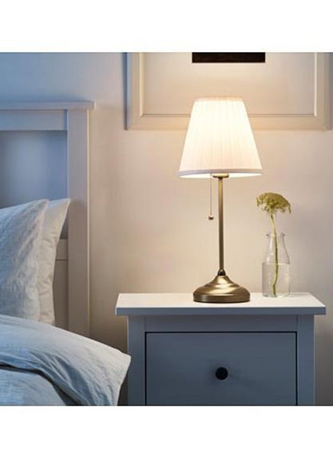 Decorative Round Head Table Lamp White/Gold