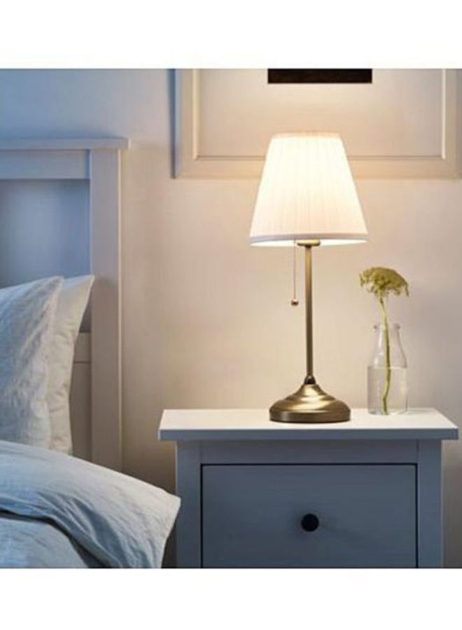 بيوينتي مصباح طاولة للزينة برأسٍ مستدير الشكل أبيض/ذهبي 55x22x15سم - Image 1