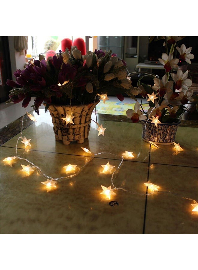 Beauenty 30 LEDs Decorative Battery Powered Fairy String Star Light For Christmas White White  - Image 1