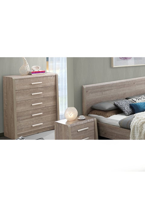 5-Drawer Curvy Chest Brown
