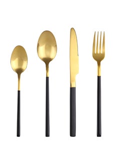 Sunhome 4 Piece Stainless Steel Cutlery Set Black/Gold  - Image 3