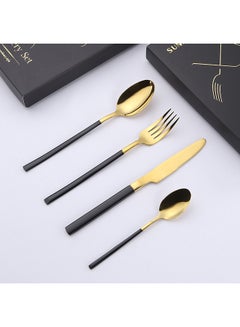 Sunhome 4 Piece Stainless Steel Cutlery Set Black/Gold  - Image 4