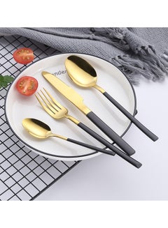 Sunhome 4 Piece Stainless Steel Cutlery Set Black/Gold  - Image 2