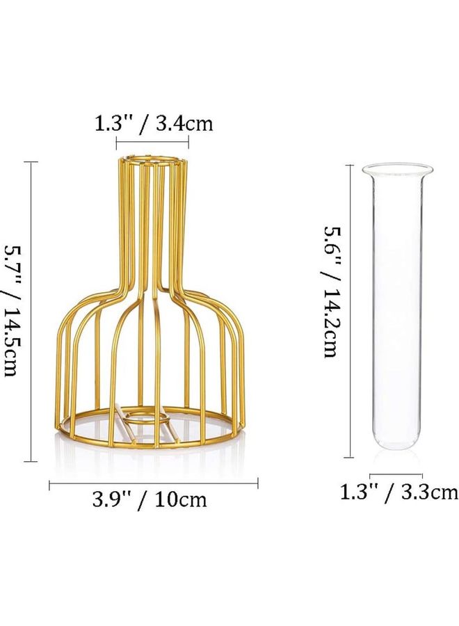 Set Of 2 Flower Test Tube Vase Multicolour one size cm