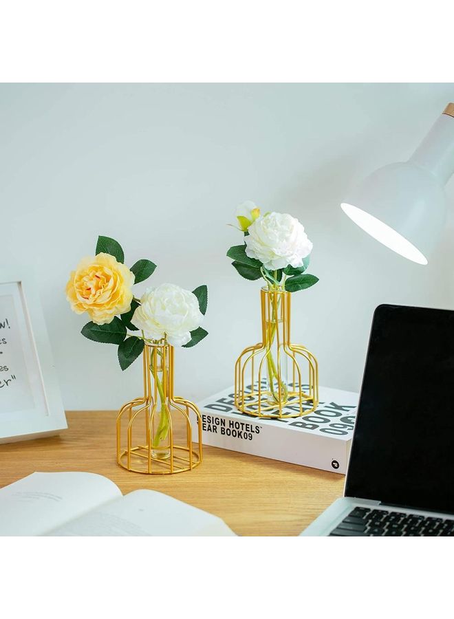 Set Of 2 Flower Test Tube Vase Multicolour one size cm